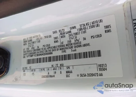 2022 Ford F-150 Xl from USA, damaged, VIN 1FTMF1CB9NKE00086